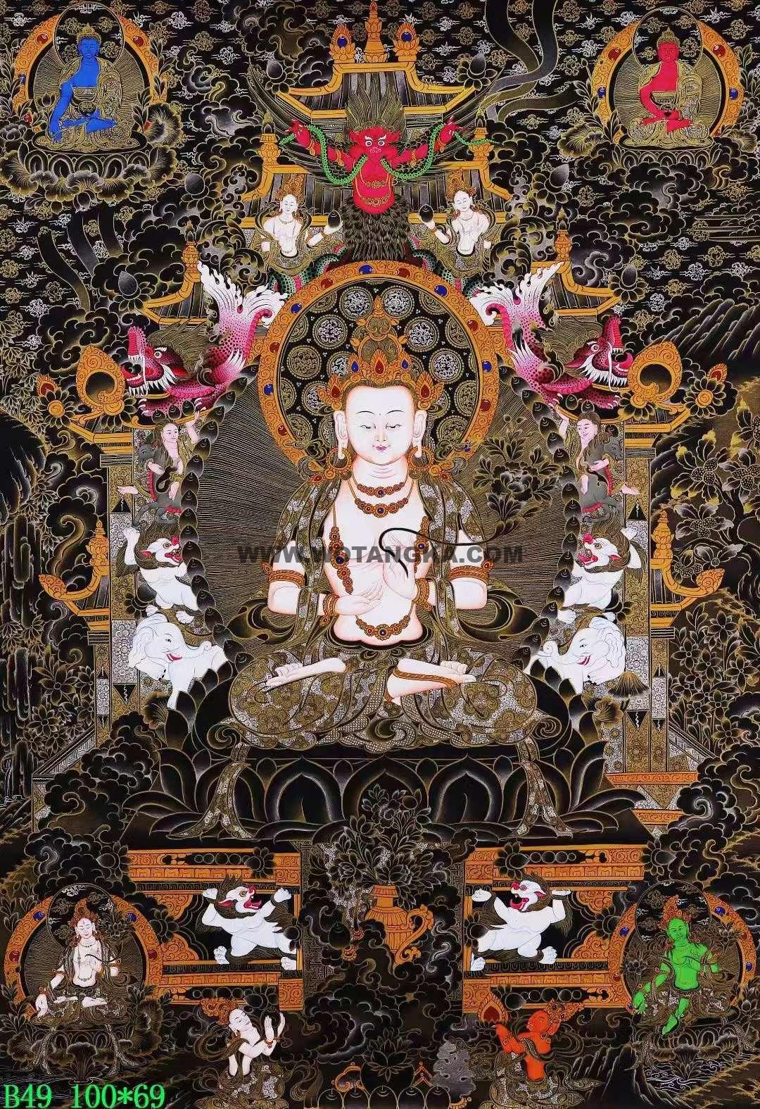 编号138-949938：彩绘唐卡-大势至菩萨（100*69CM左右）