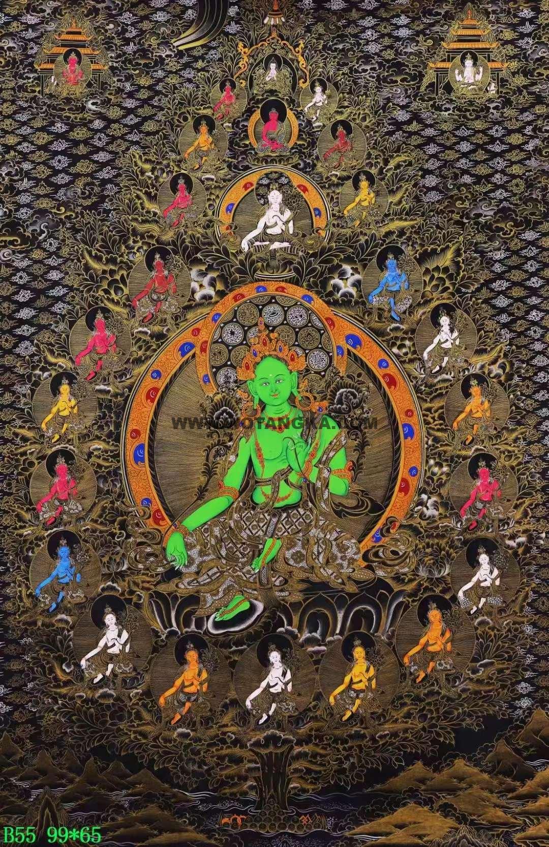 编号138-647844：彩绘唐卡-绿度母（99*65CM左右）