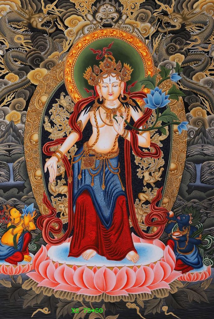 编号158-133443：彩绘唐卡-白度母（75*50CM左右）