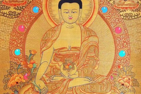 编号138-438102：黄金唐卡-药师佛（55*40CM左右）