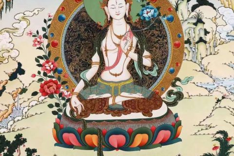 编号138-302788：彩绘唐卡-白度母（92*66CM左右）