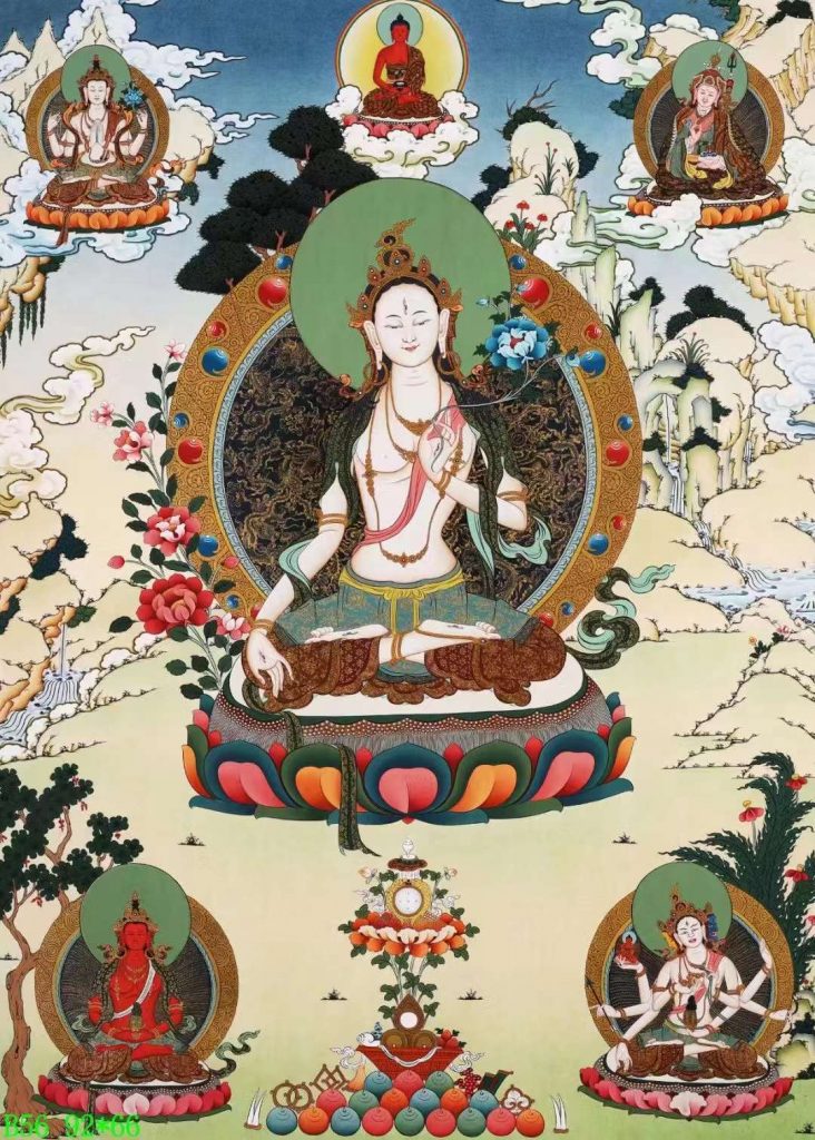 编号138-302788：彩绘唐卡-白度母（92*66CM左右）