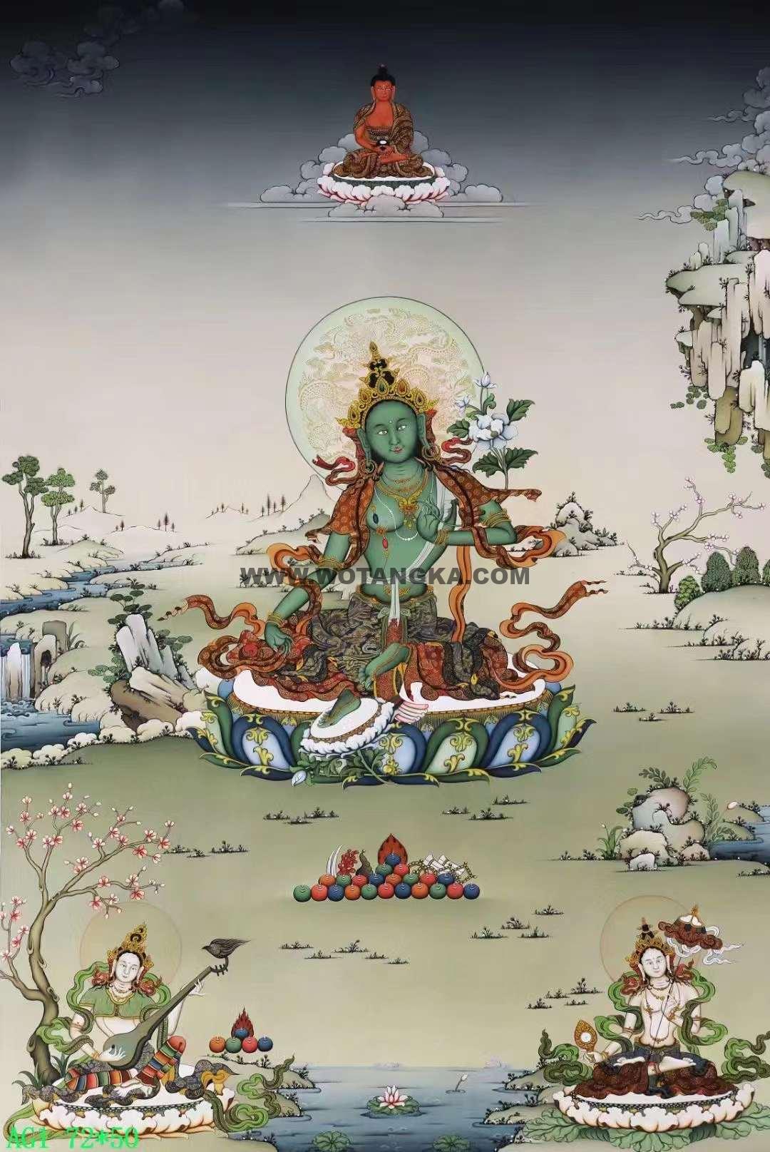 编号138-115636：嘎玛嘎赤-绿度母（72*50CM左右）