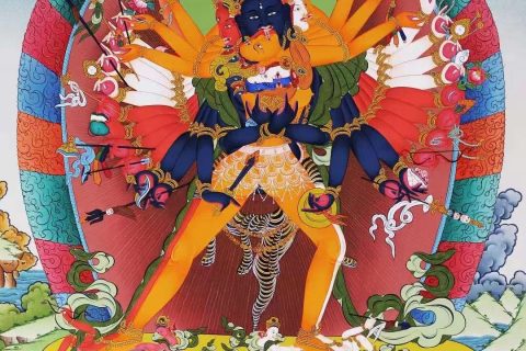 编号138-287201：彩绘唐卡-时轮金刚（75*50CM左右）