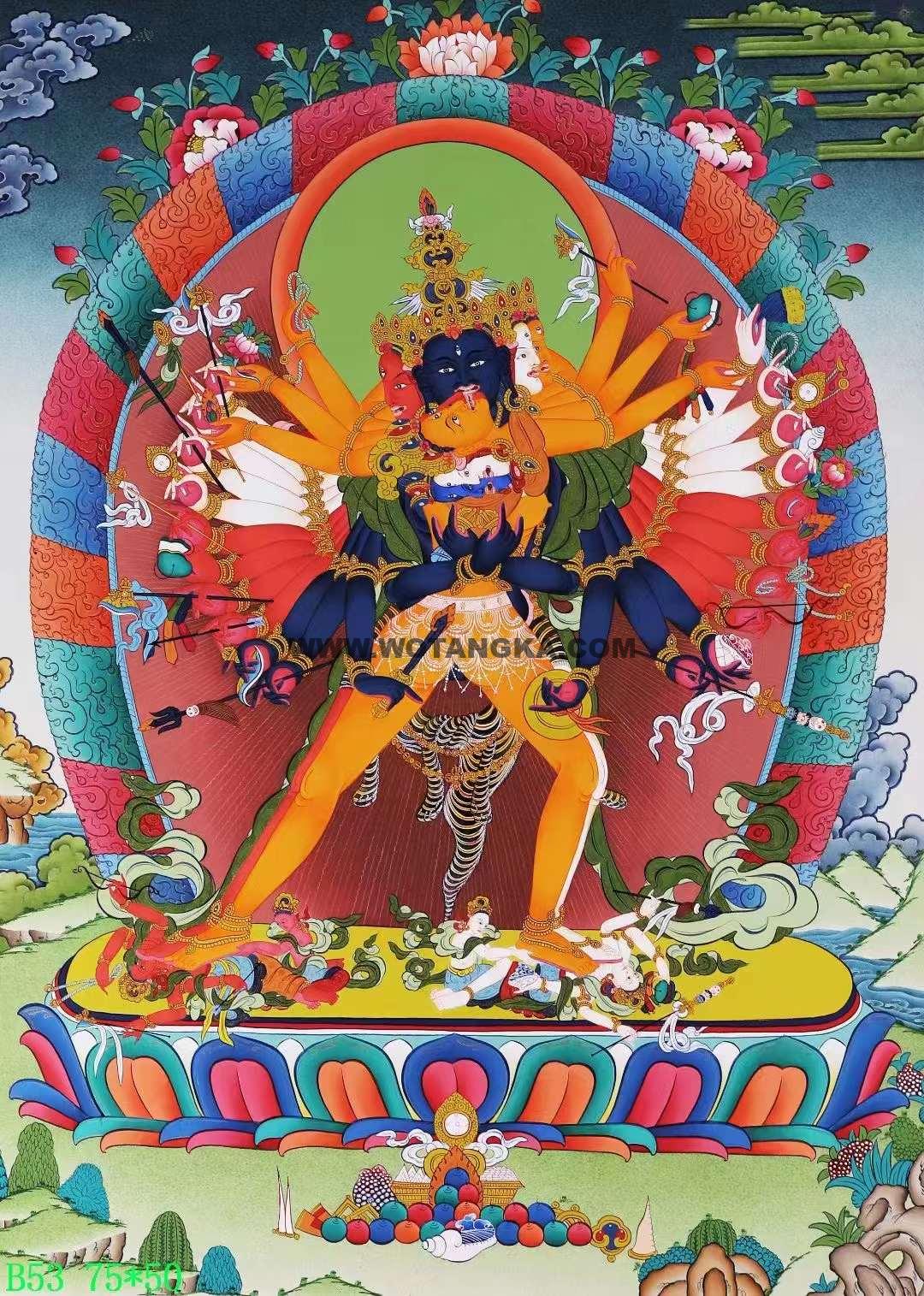 编号138-287201：彩绘唐卡-时轮金刚（75*50CM左右）