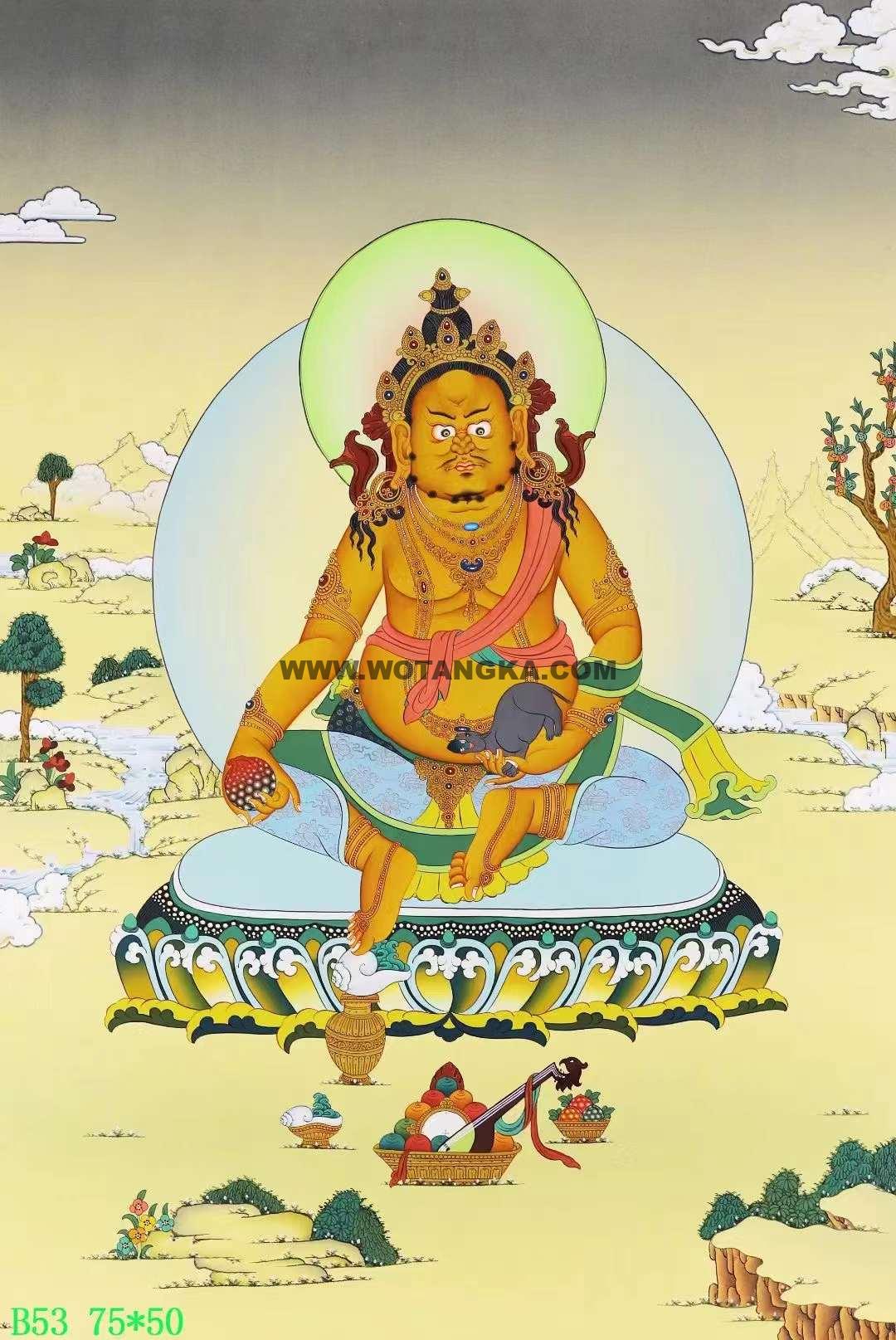 编号138-574485：彩绘唐卡-黄财神（75*50CM左右）