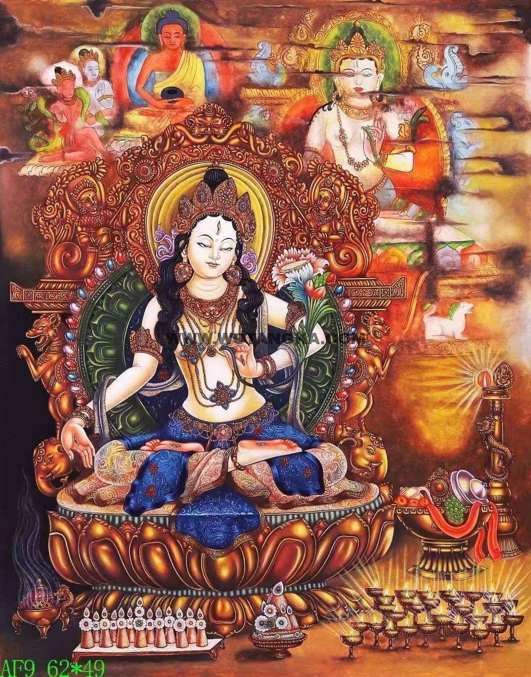 编号138-194032：彩绘唐卡-白度母（62*49CM左右）