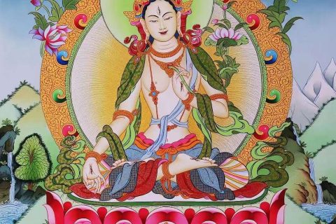 编号168-713249：彩绘唐卡-白度母（64*49CM左右）
