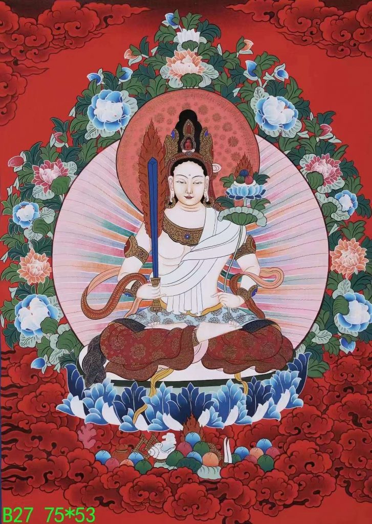 编号138-409794：彩绘唐卡-虚空藏菩萨（75*53CM左右）