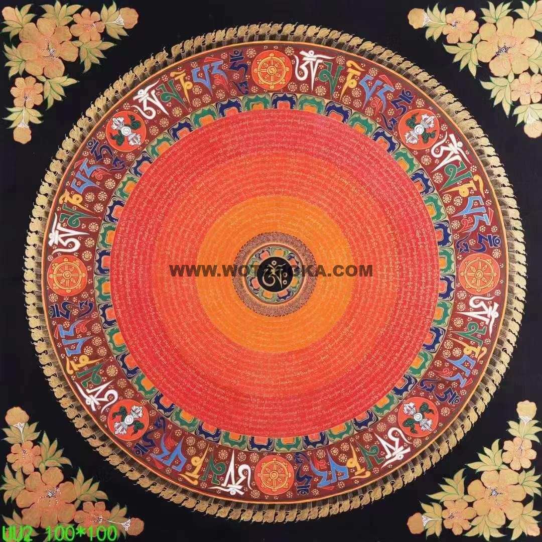 编号138-468542：彩绘唐卡-吉祥八宝坛城（100*100CM左右）