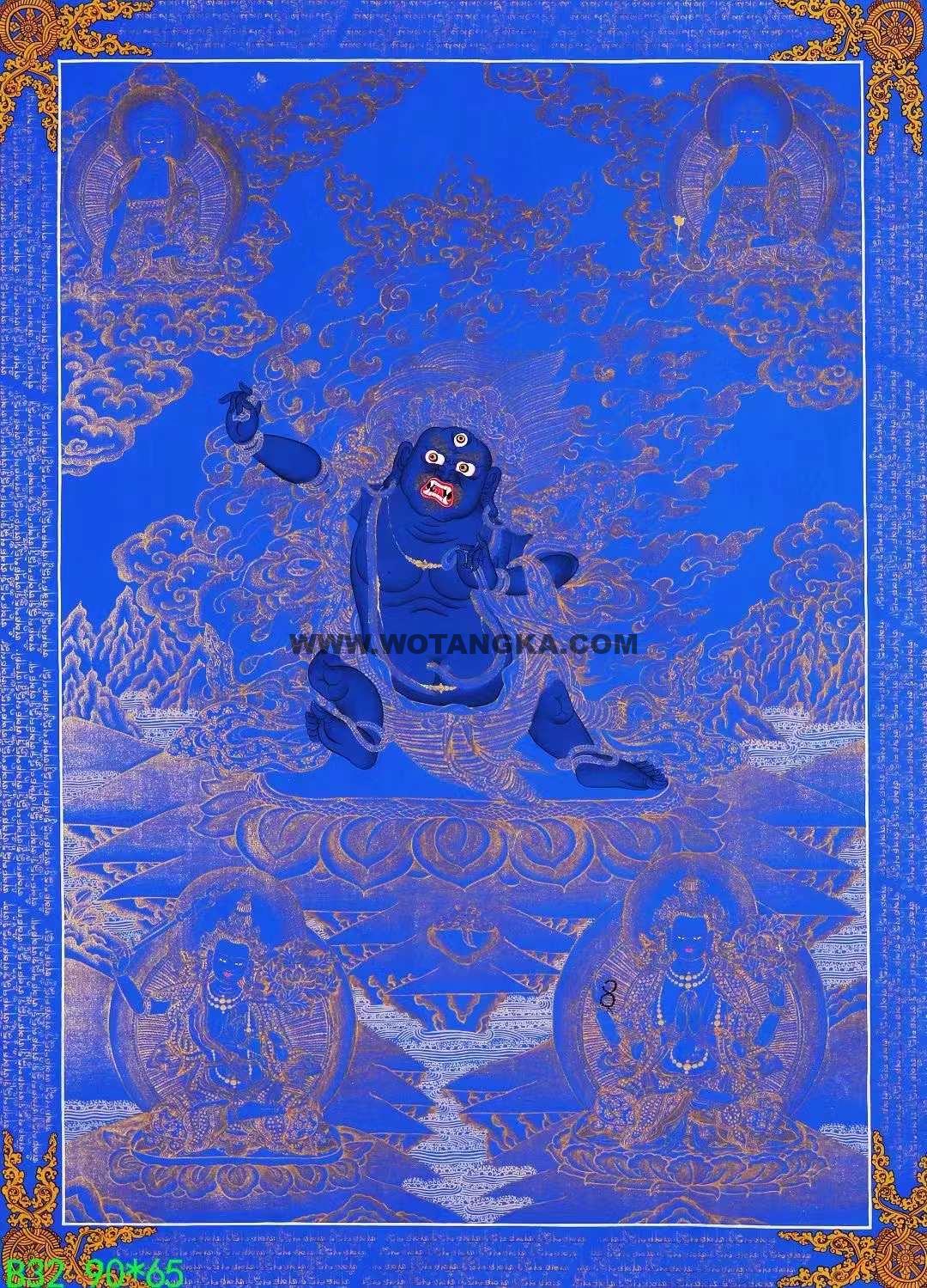 编号138-926318：蓝金唐卡-金刚手菩萨（90*65CM左右）