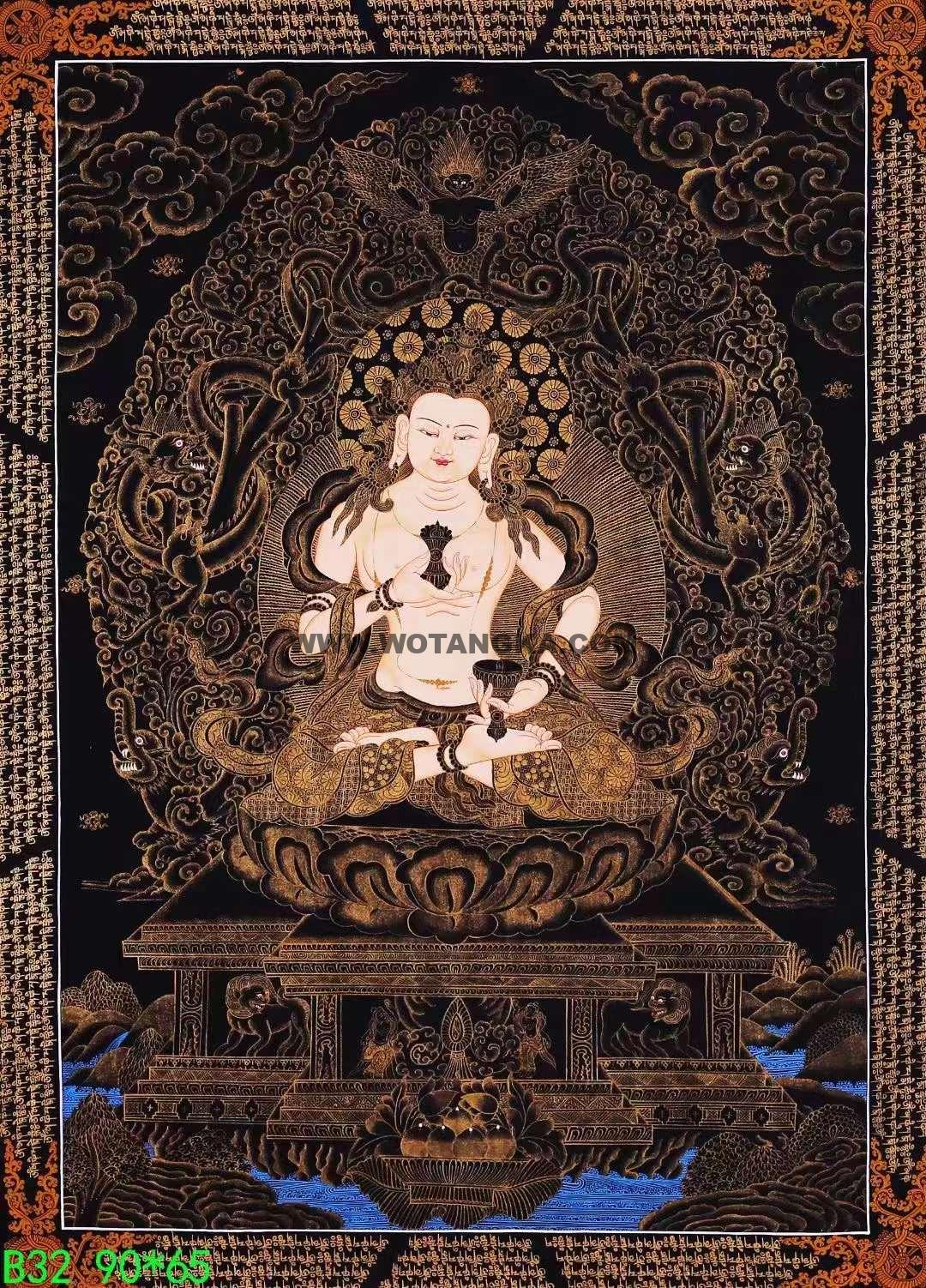 编号138-991801：黑金唐卡-金刚萨埵（90*65CM左右）