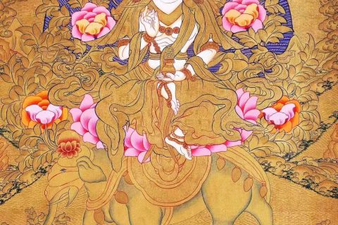 编号138-638086：黄金唐卡-普贤菩萨（75*50CM左右）
