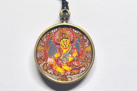 编号118-3581678：红金小唐卡-黄财神（圆形·直径3.5CM左右）