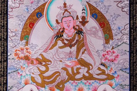 编号158-394944：白银唐卡-莲花生大士（85*60CM左右）