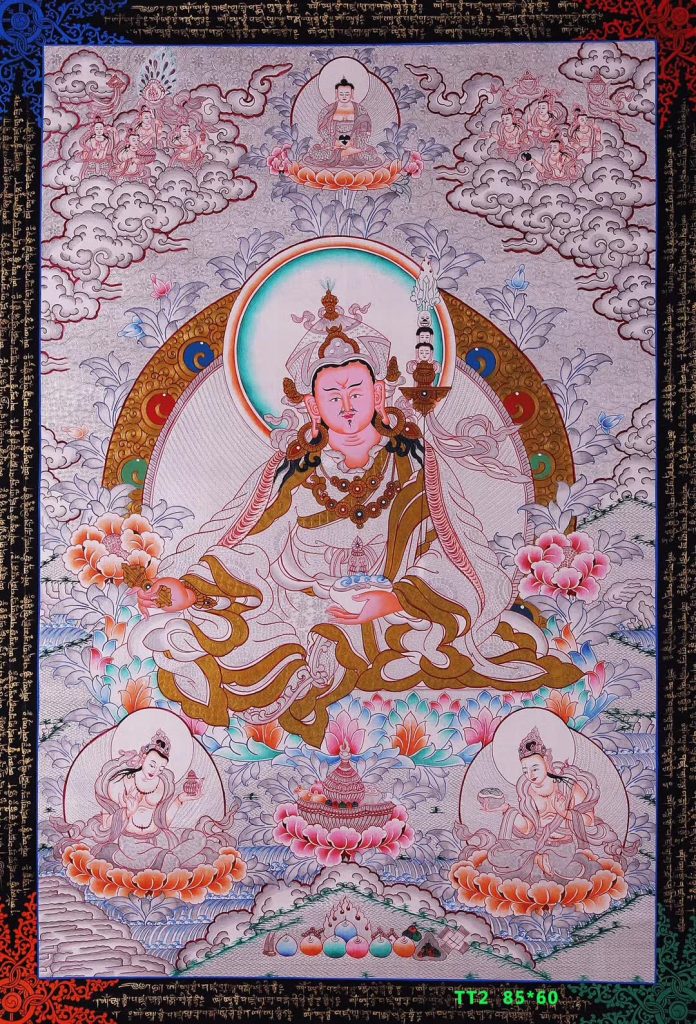 编号158-394944：白银唐卡-莲花生大士（85*60CM左右）