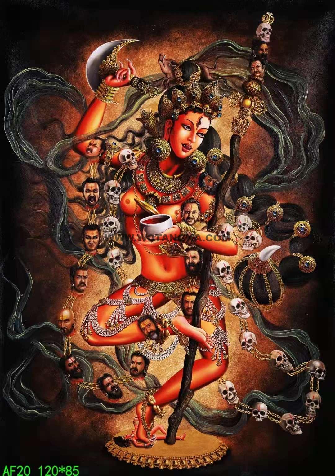 |已结缘·可定制|唐卡寄卖编号:JM·138-615977-金刚亥母战舞空行母智慧成就供养图(彩唐)