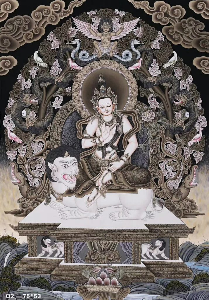 编号158-940753：彩绘唐卡-狮吼观音（75*53CM左右）
