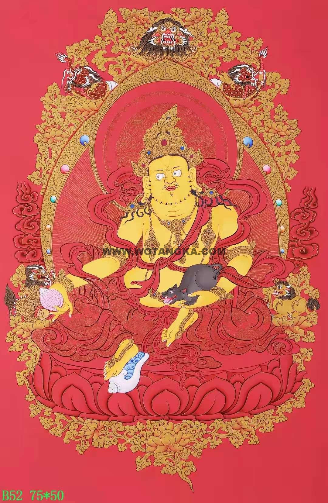 编号138-373518：红金唐卡-黄财神（75*50CM左右）