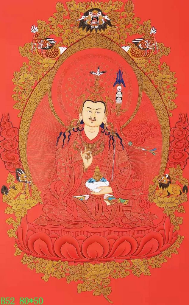编号138-641985：红金唐卡-莲花生大士（80*50CM左右）