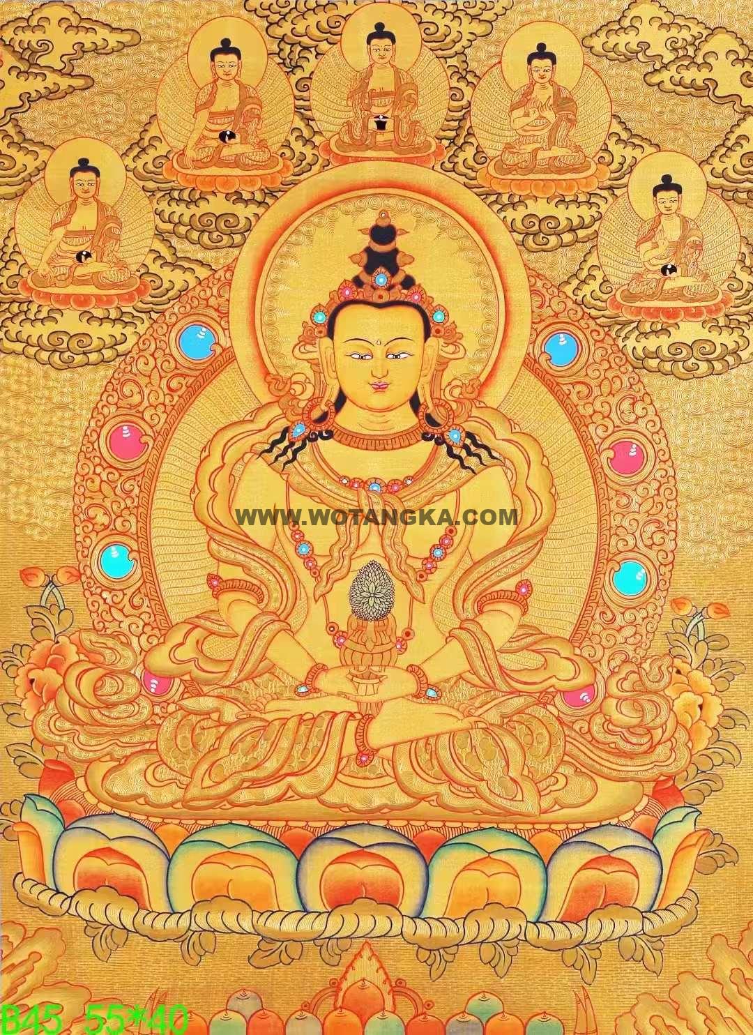 编号138-216615:黄金唐卡-长寿佛(55*40CM左右)