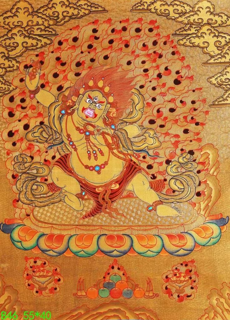 编号138-392927：黄金唐卡-金刚手菩萨（55*40CM左右）