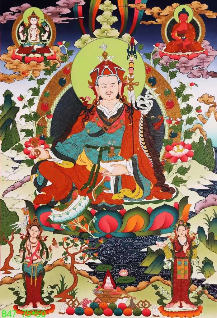 编号138-630000：彩绘唐卡-莲花生大士（75*50CM左右）
