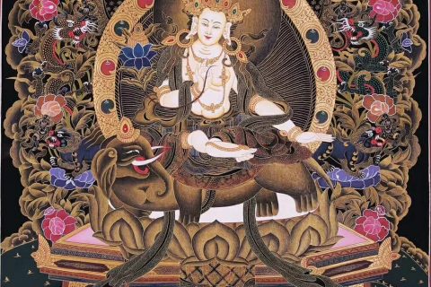 编号158-215734：彩绘唐卡-普贤菩萨（60*42CM左右）
