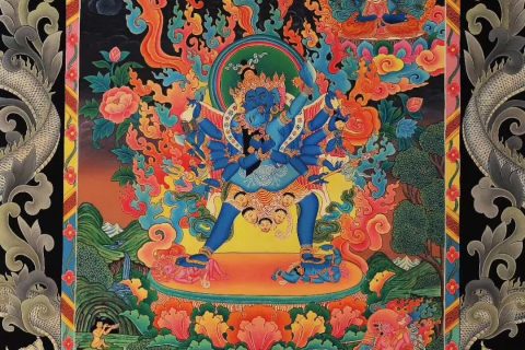 编号158-547759：彩绘唐卡-胜乐金刚（75*60CM左右）