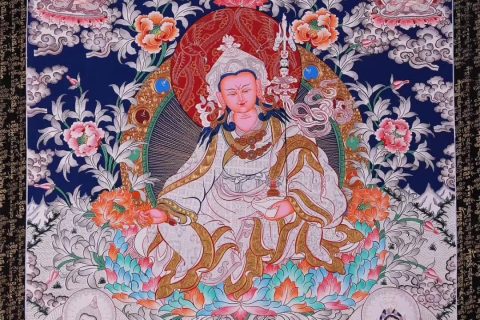 编号158-419560：白银唐卡-莲花生大士（85*60CM左右）