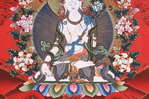 编号138-924316：红金唐卡-白度母（75*52CM左右）