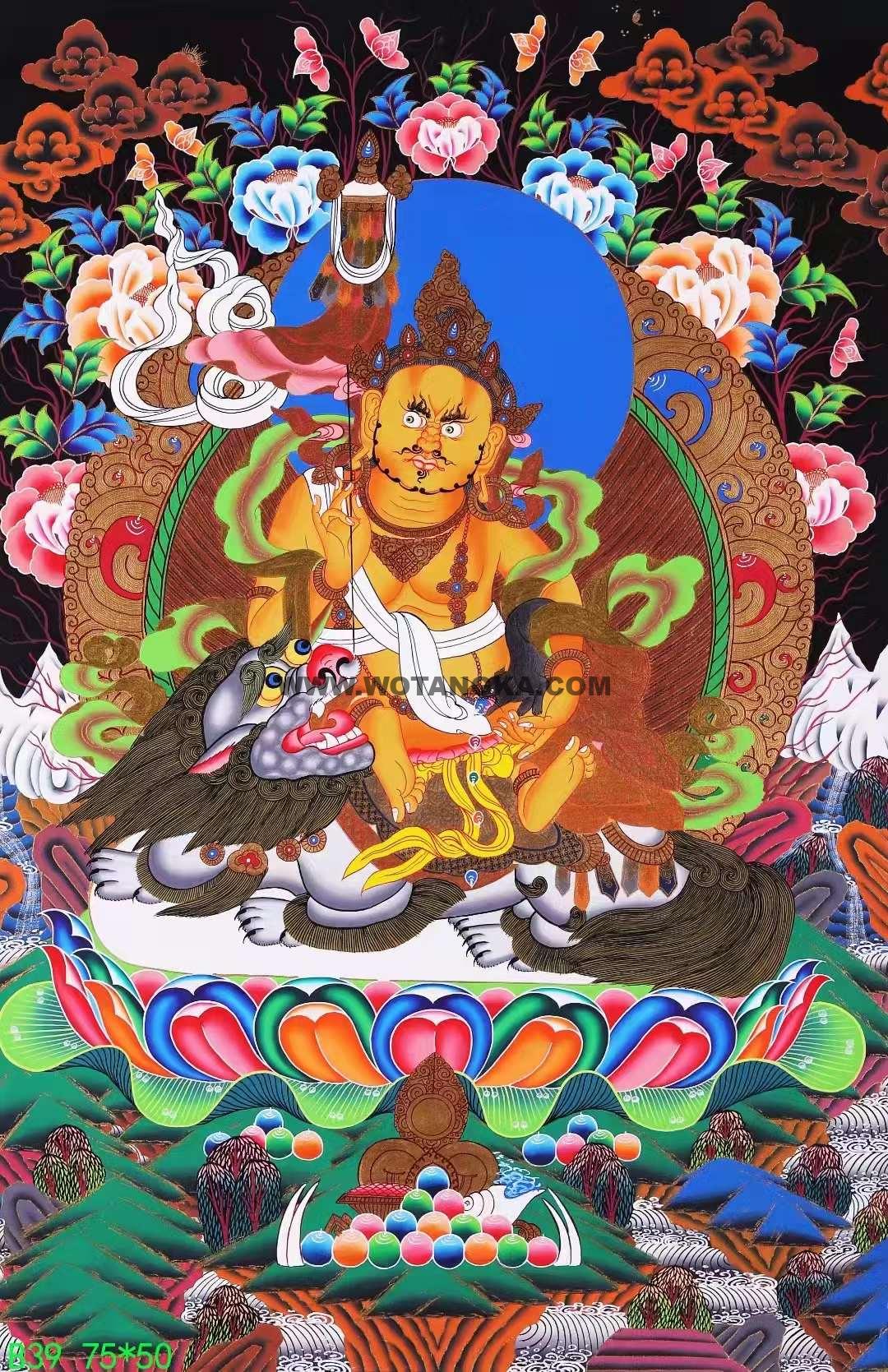 编号138-255450：彩绘唐卡-财宝天王（75*50CM左右）