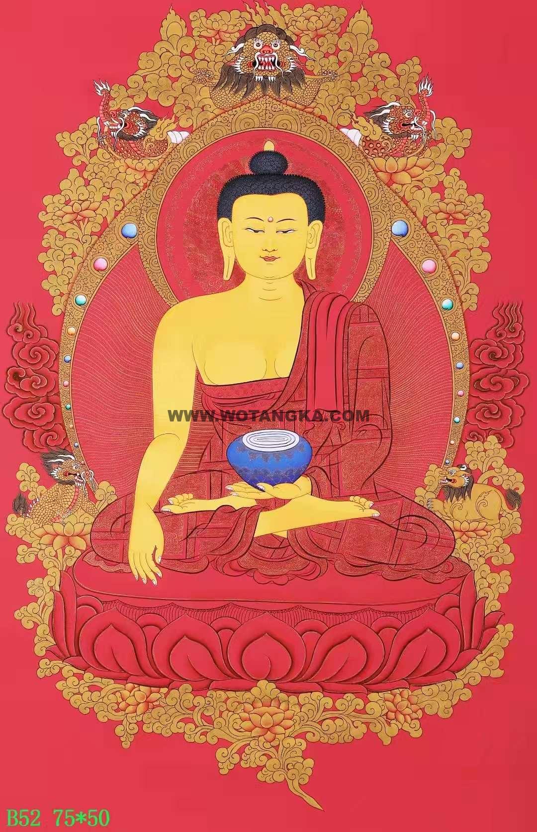 编号138-143927：红金唐卡-释迦牟尼佛（75*50CM左右）