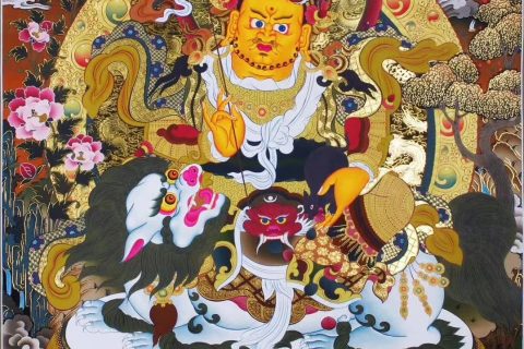 编号188-227578：彩绘唐卡-财宝天王（80*56CM左右）