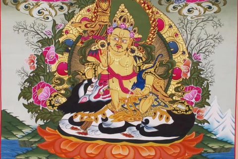 编号158-386548：彩绘唐卡-财宝天王（65*45CM左右）