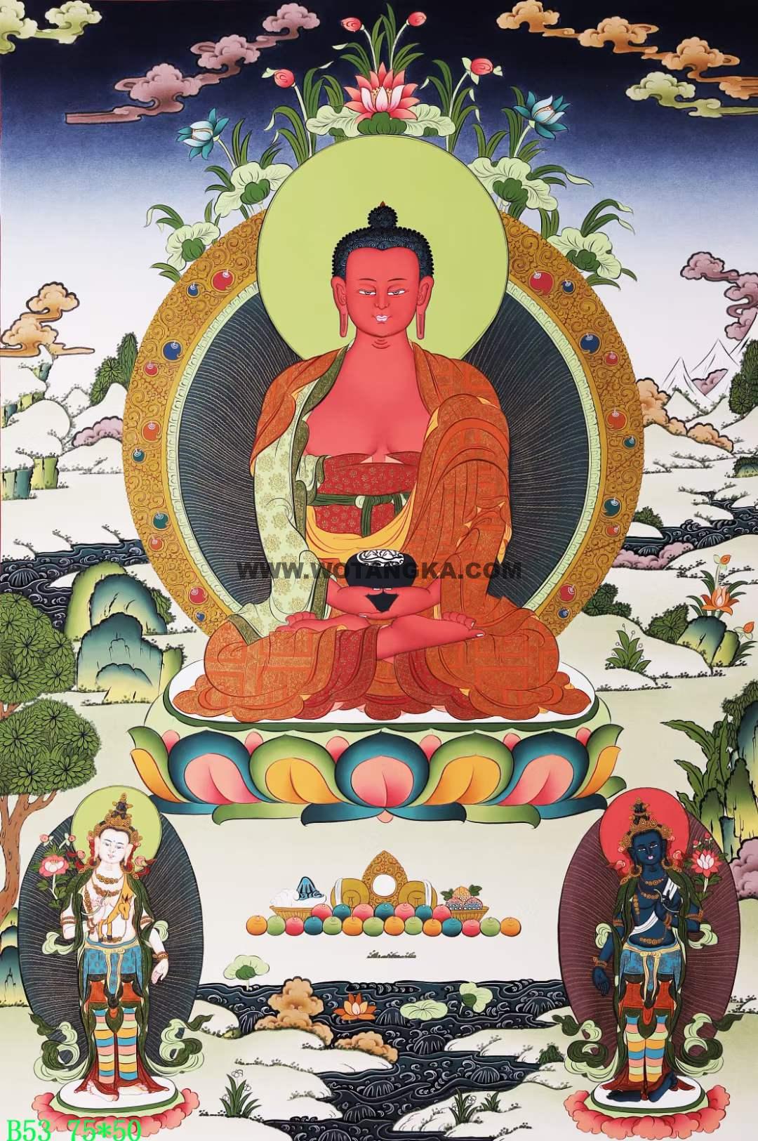 编号168-986079：彩绘唐卡-阿弥陀佛（75*50CM左右）