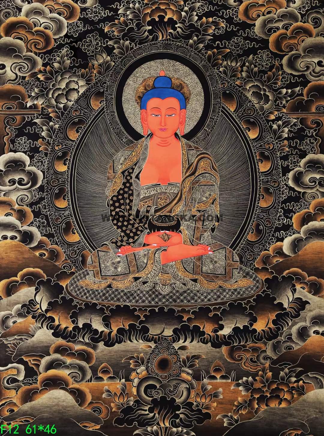 编号168-949314:黑金唐卡-阿弥陀佛(61*46CM左右)