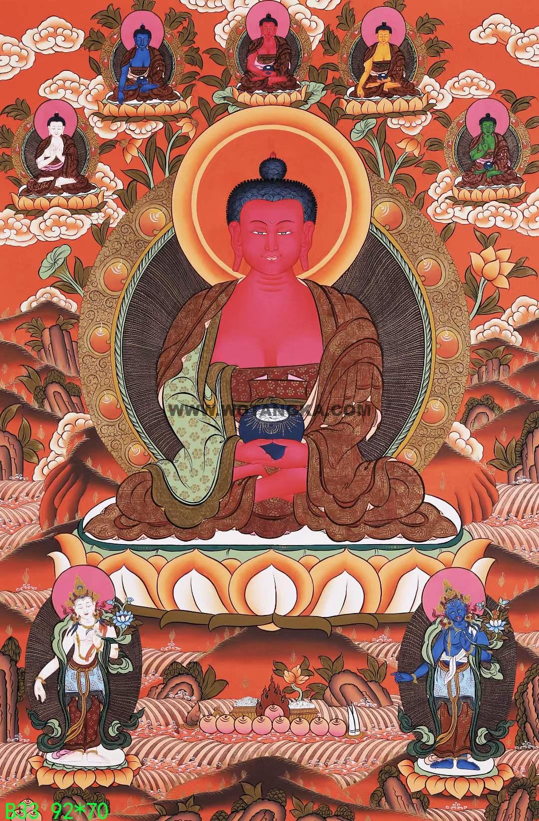 编号168-933854：彩绘唐卡-阿弥陀佛（92*70CM左右）