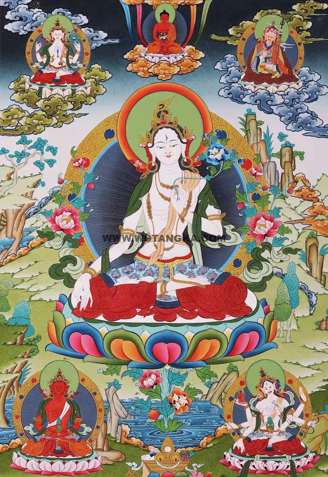 编号168-707888：彩绘唐卡-白度母（75*50CM左右）