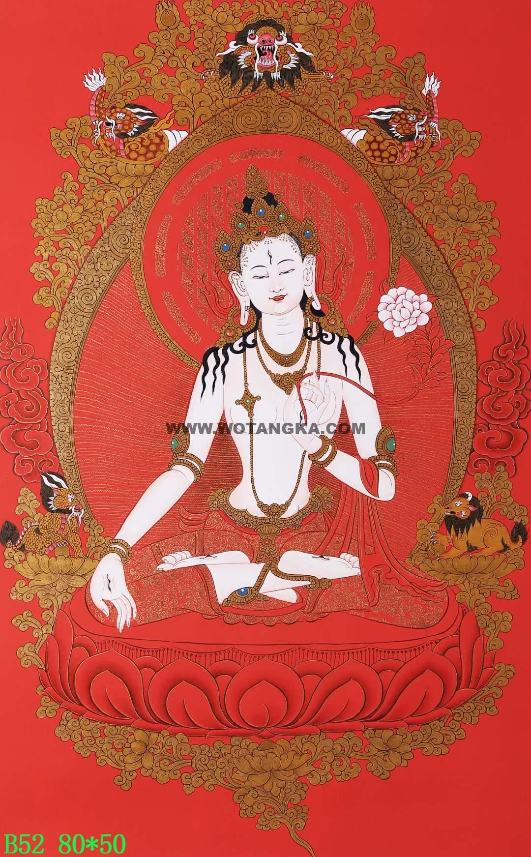 编号168-698208：红金唐卡-白度母（80*50CM左右）
