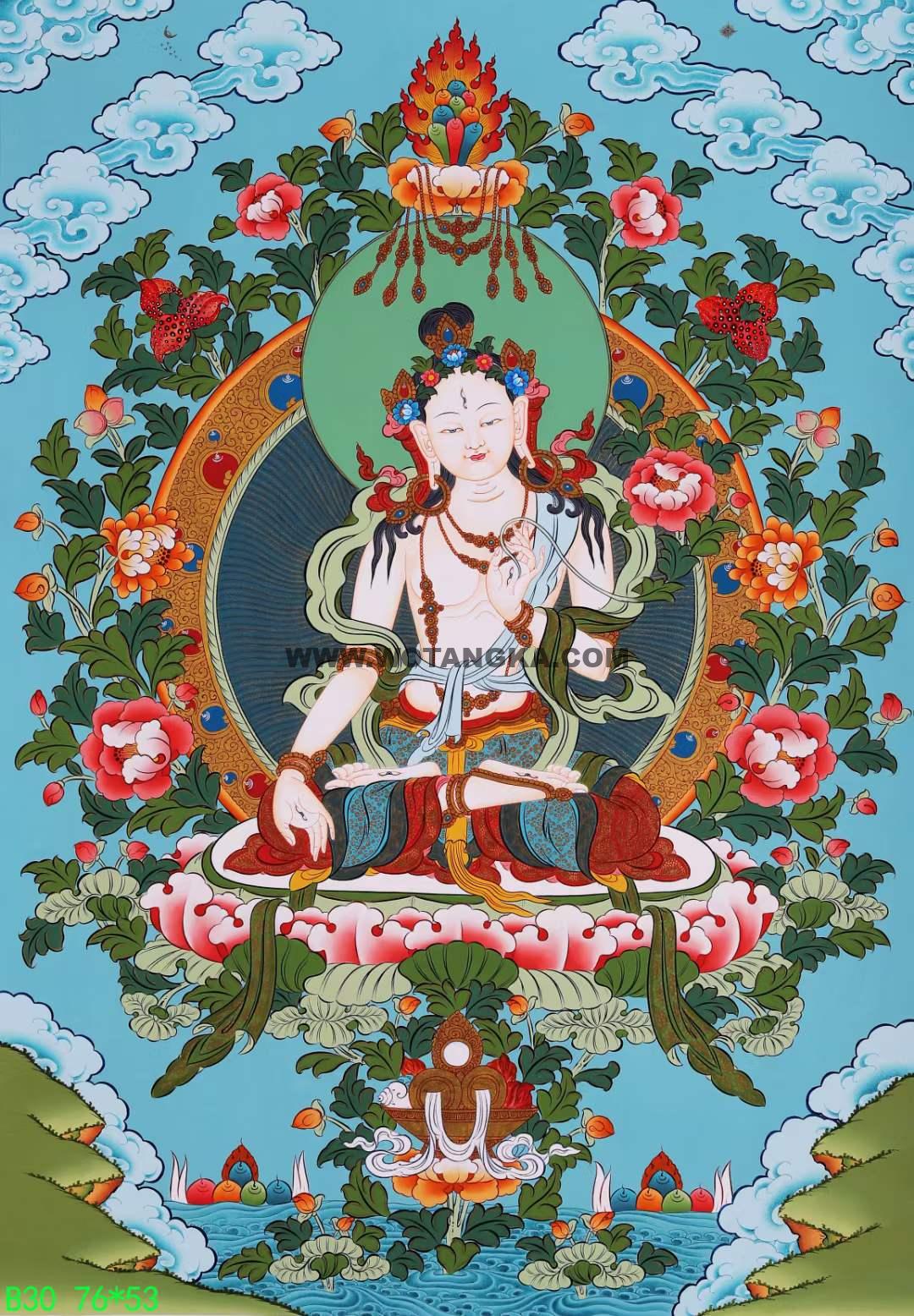 编号138-824007:彩绘唐卡-白度母(76*53CM左右)