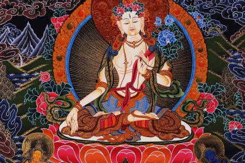 编号168-518331：彩绘唐卡-白度母（61*46CM左右）