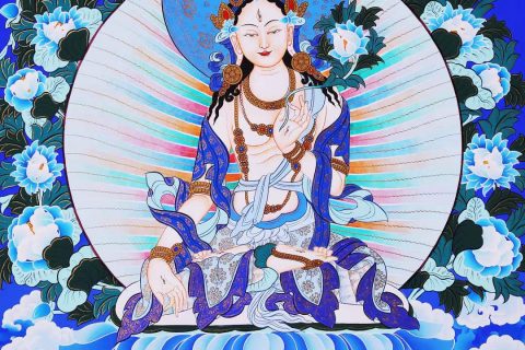 编号168-577899：蓝金唐卡-白度母（75*50CM左右）