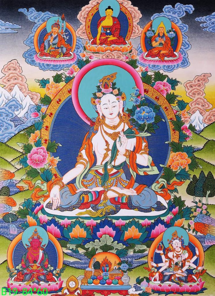 编号168-849828：彩绘唐卡-白度母（84*60CM左右）