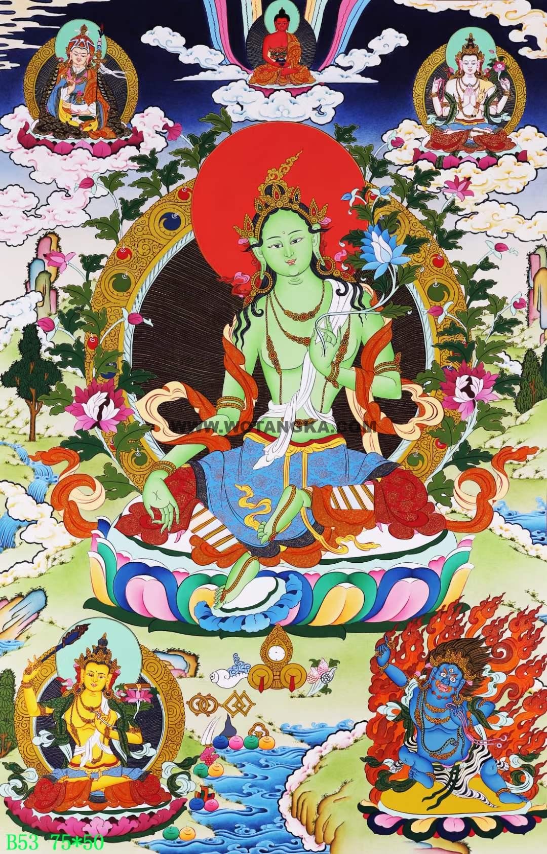 2022.03.11-尼泊尔画派绿度母唐卡推荐与赏析