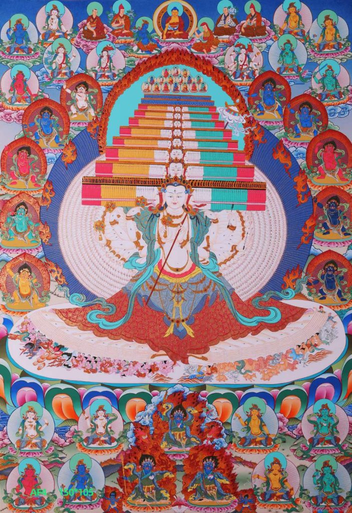 编号168-312382：彩绘唐卡-大白伞盖佛母（150*105CM左右）