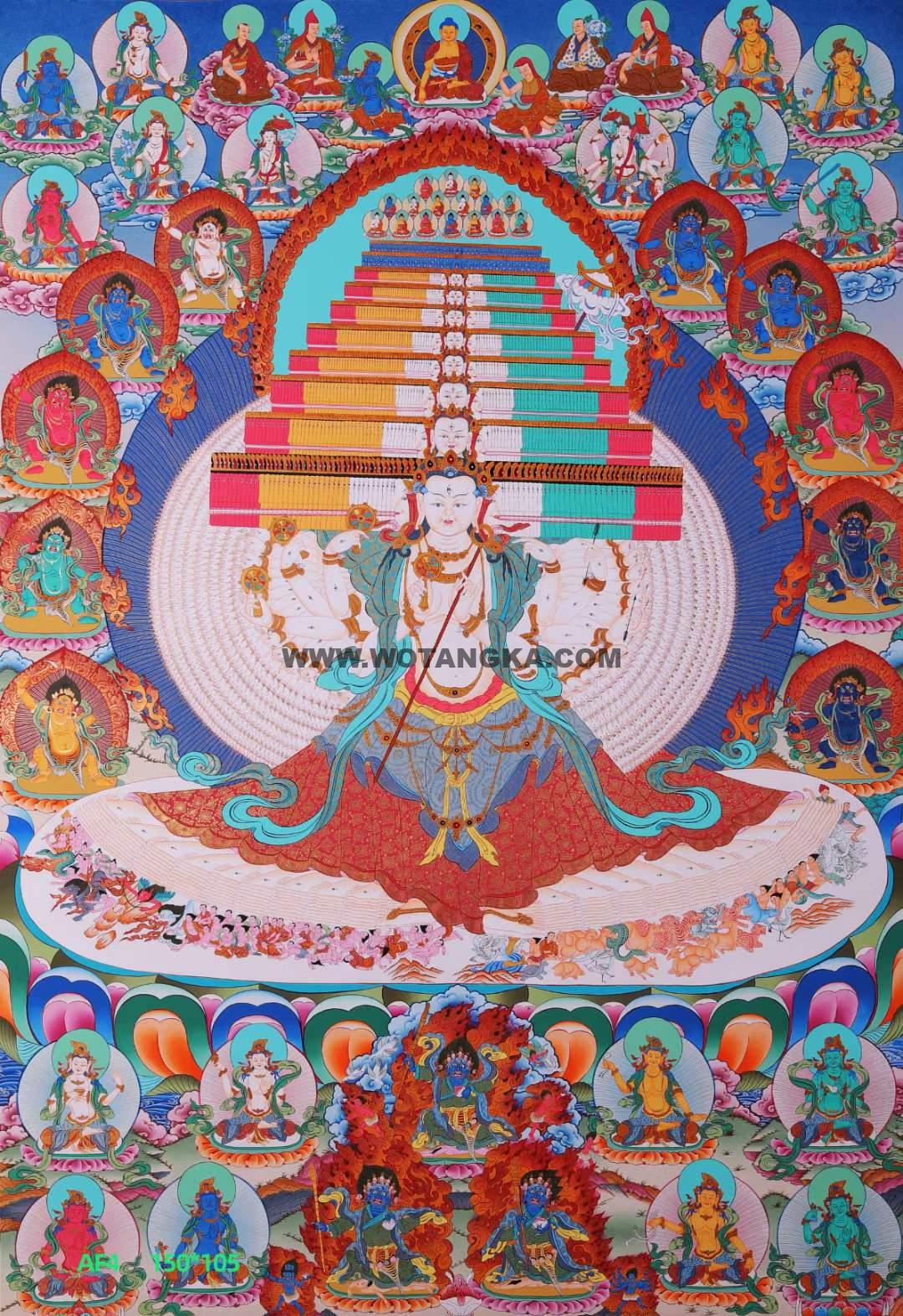 编号168-312382:彩绘唐卡-大白伞盖佛母(150*105CM左右)