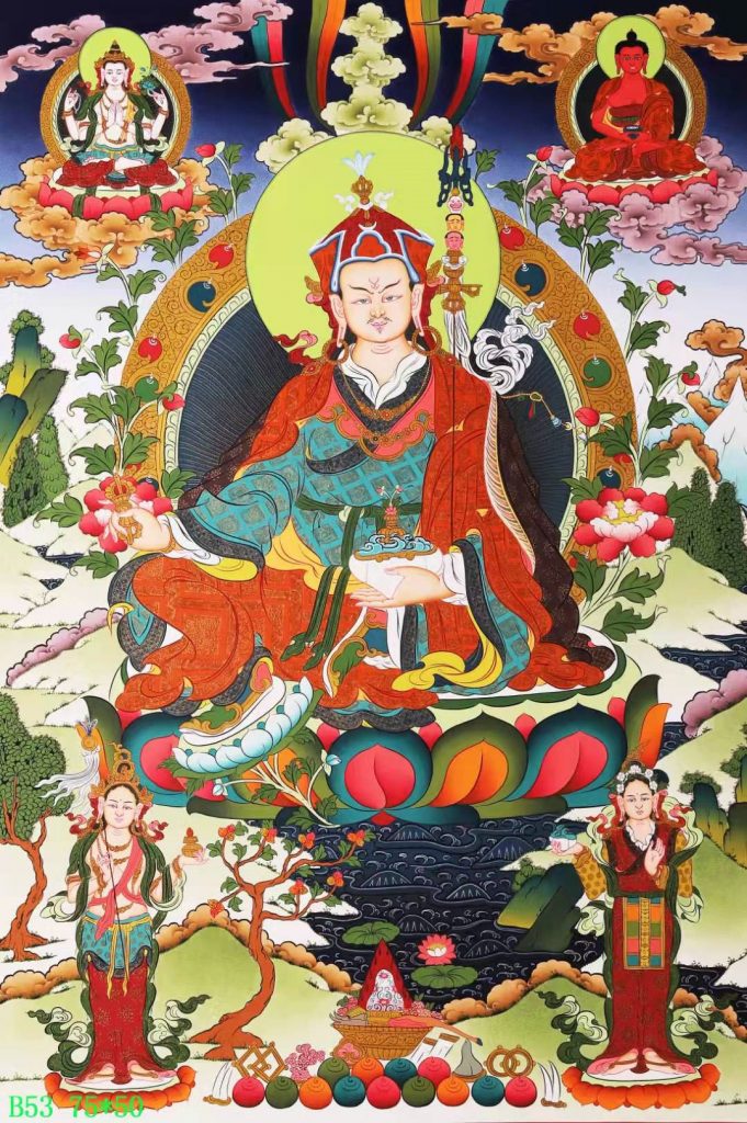 编号168-647529：彩绘唐卡-莲花生大士（75*50CM左右）