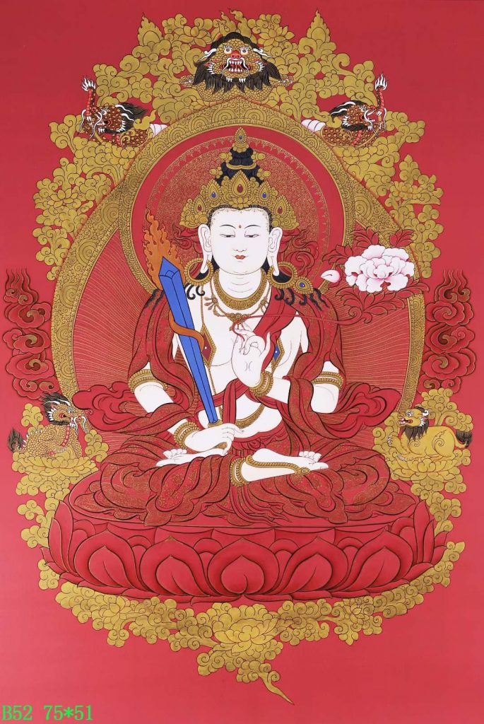 编号168-242870：红金唐卡-虚空藏菩萨（75*51CM左右）