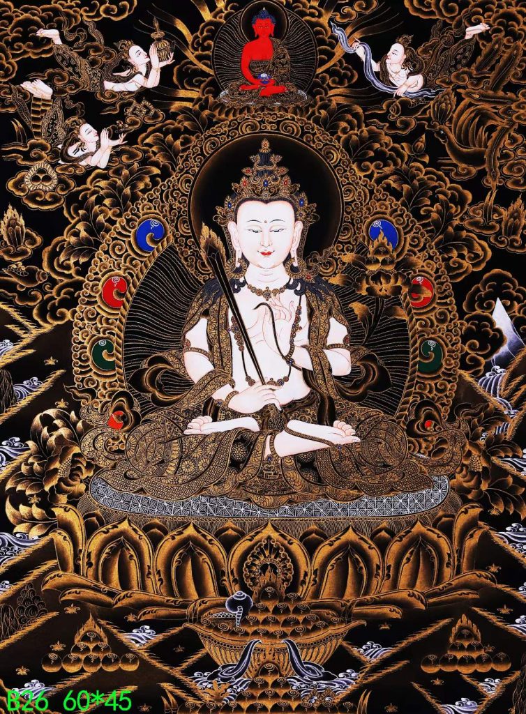 编号168-657299：黑金唐卡-虚空藏菩萨（60*45CM左右）